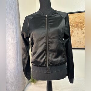 Mural black bomber jacket